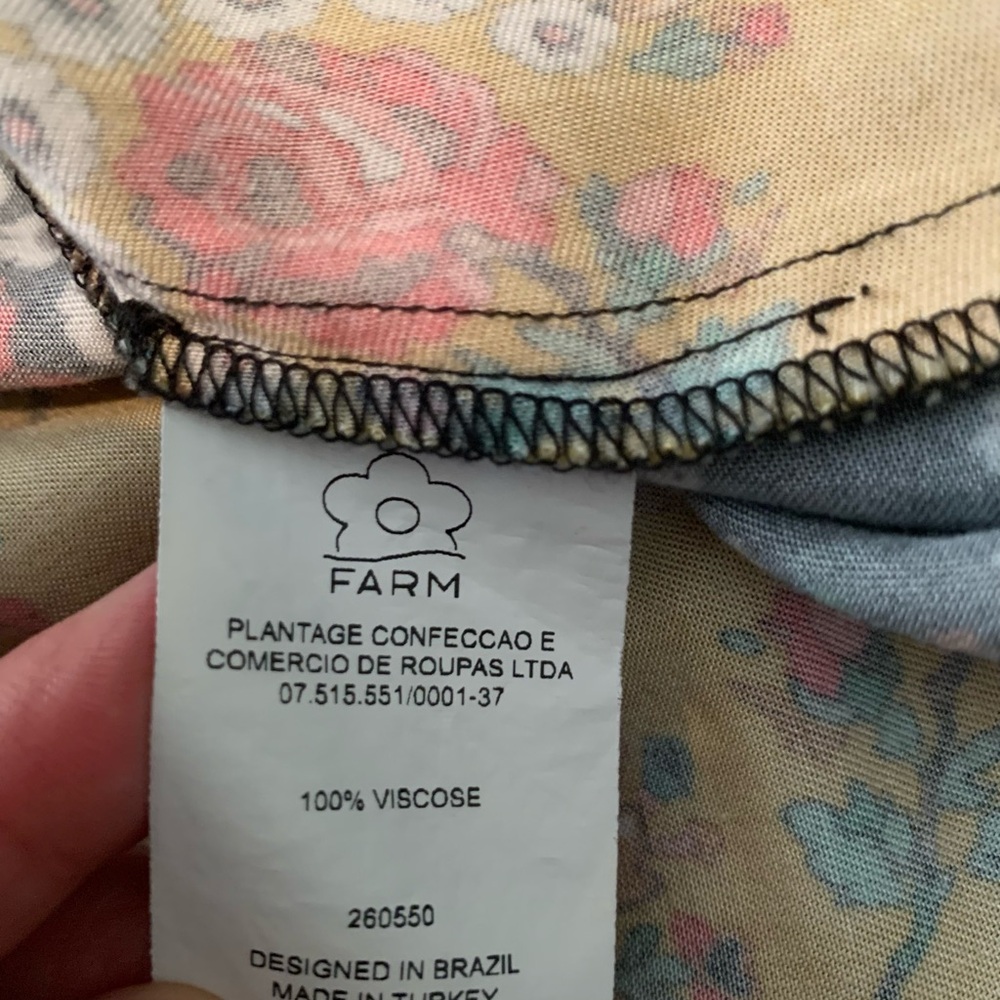 FARM Rio Black and Mustard Rose-Print Dress with Black Trim - Picture 7 of 12